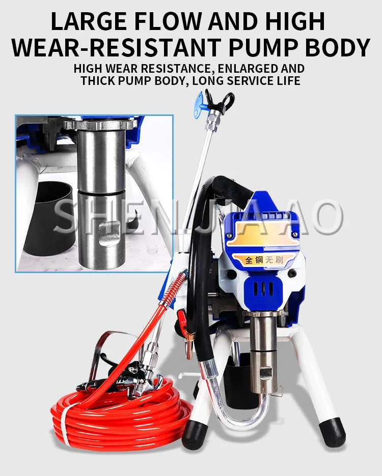 2500W Brushless Electronic Pressure Adjustable Airless Spraying Machine Latex Pa