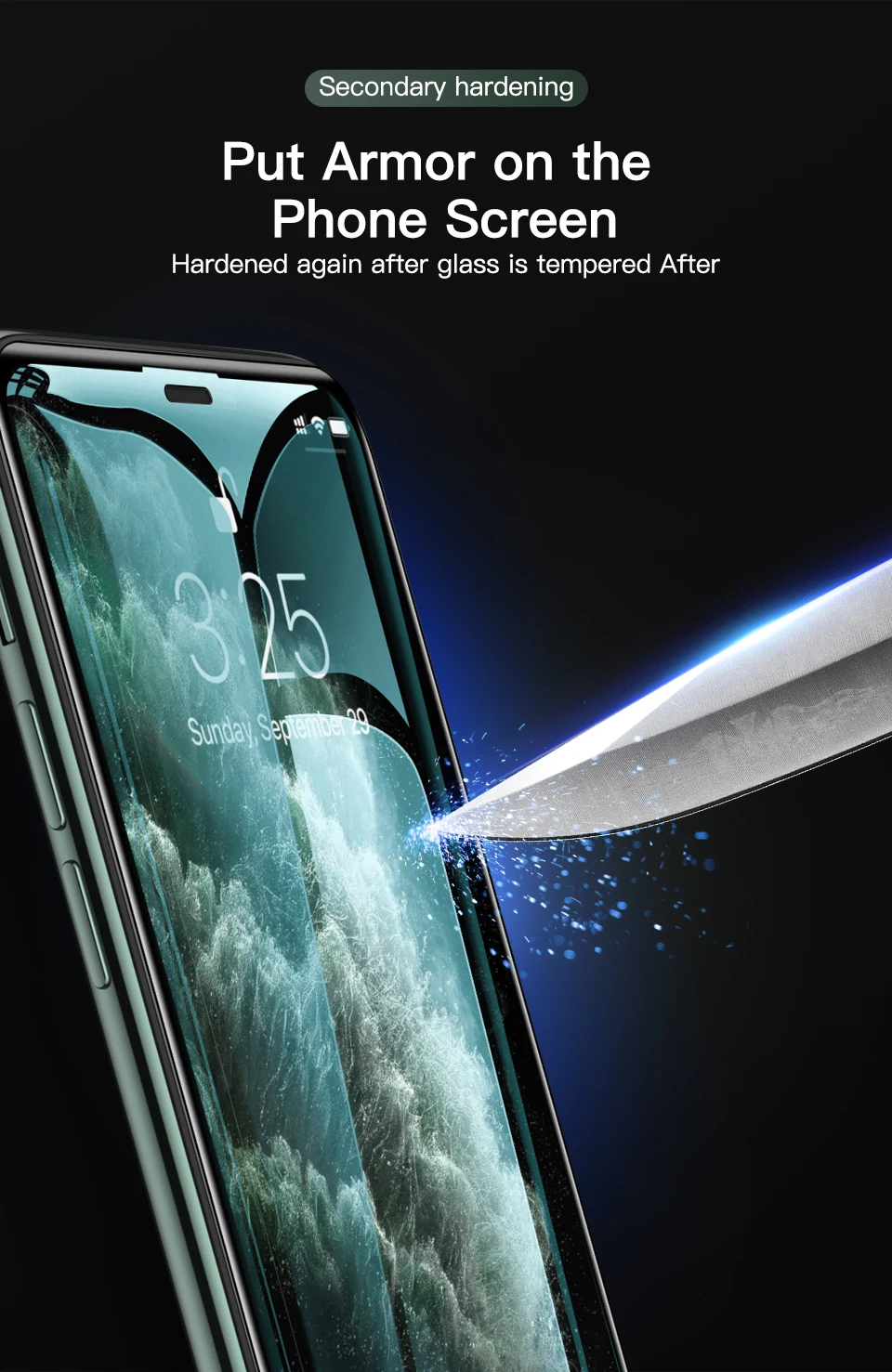 KUULAA 0,3 мм Полное покрытие защитное стекло для iPhone 11 Pro Max закаленное стекло Защита экрана для iPhone 11 Pro стекло