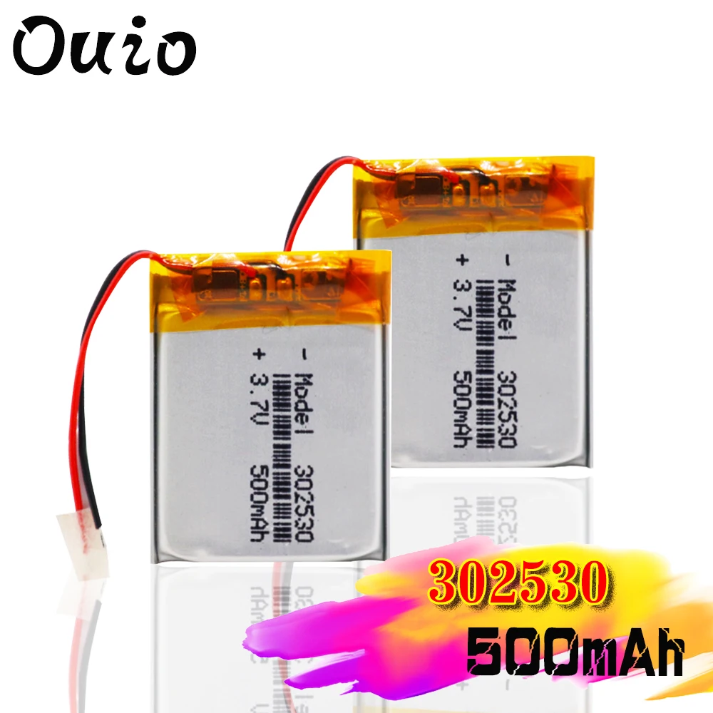1-4pcs battery Size 302530 3.7V 500mah Lithium polymer Battery with Protection Board For MP4 Digital Products | Электроника