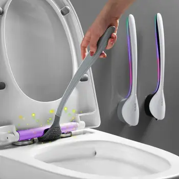 

TPR Silicone Toilet Brush Holder Set Soft Bristle No Dead Corner Clean Tool Household Wall-Mounted Creative Bathroom Cleaning