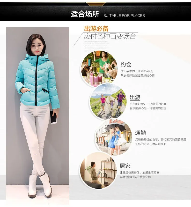 New Style Small Cotton-Padded Jacket Thick Coat Winter Cotton-padded Clothes Women's Short Korean-style Slim Fit Hooded Cot
