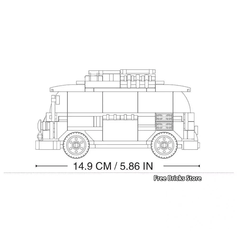 Мини фигурки Sluban B0707 Fit City Series Speed Blue T1 Van микроавтобус набор автобусов кошка