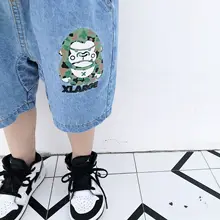 Summer New Style Japanese-style Popular Brand Childrenswear Men And Women Children Pants Camouflage Gorilla Denim Shorts