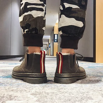 

OLOMM Winter high-top Popular Men's Casual Shoes Comfortable Outdoor Non-slip Men Fashion Sneakers Keep warm High Quality Shoes