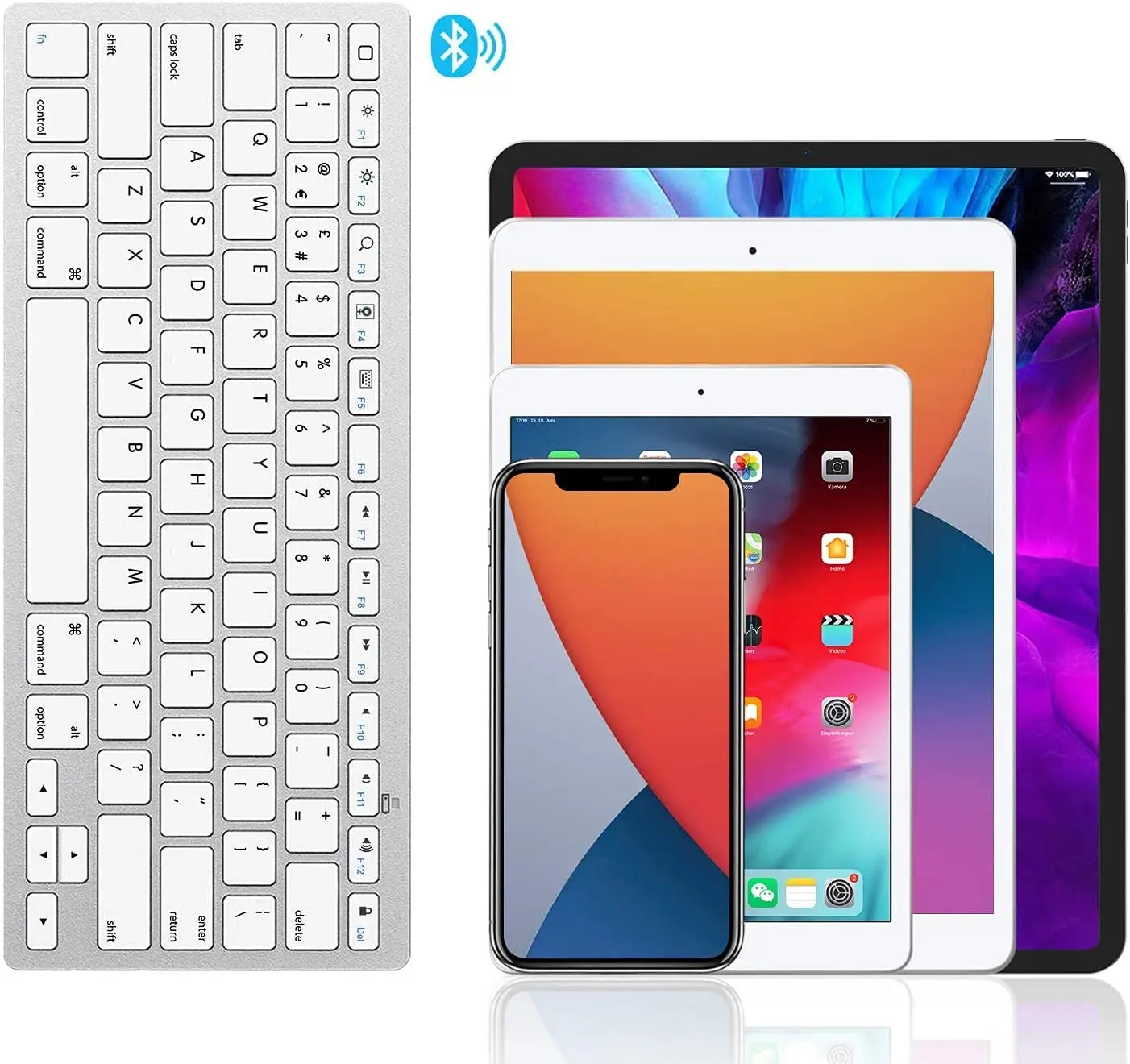 Slim Bluetooth Wireless Keyboard 78 keys for Tablet Phone iPad Laptop Macbook Compatible Windows Android iOS Mac OS magic keyboard pc