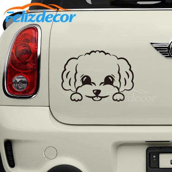 Стикер Chira toy poodle peeks виниловые наклейки для автомобиля с милой собачкой
