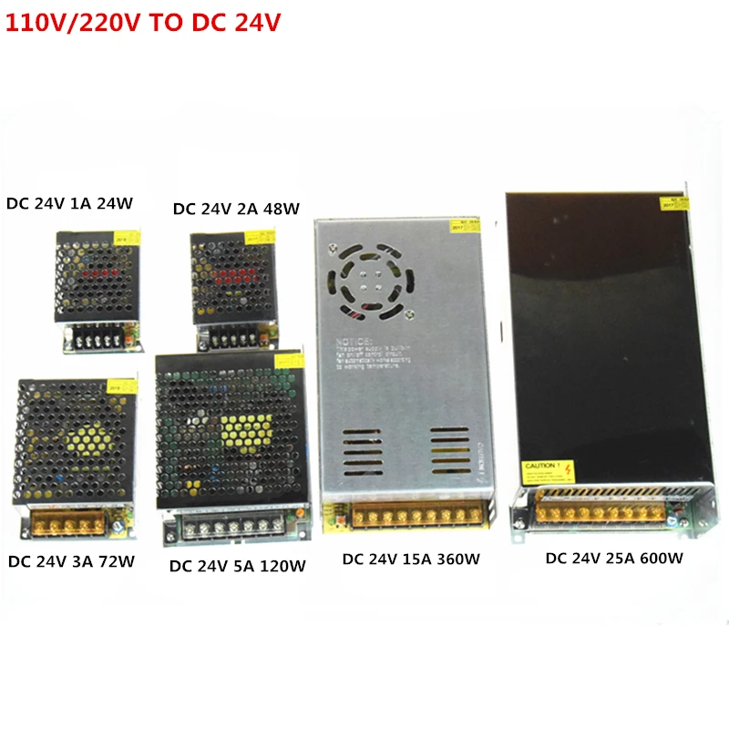 Импульсный источник питания 110 В/220 В до 5 в 12 В 24 в 48 в Светодиодный источник питания CCTV/Светодиодная лента AC в DC источник питания адаптер