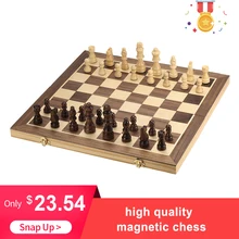 Высокое качество складной деревянный Шахматный набор настольная доска образовательные шахматы магнитные шахматы для взрослых Международная развлекательная игра
