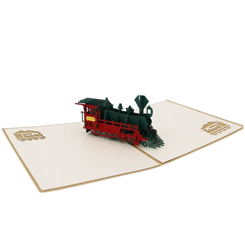Handmade 3D Pop Up Thank You Greeting Card for Every Occasion train