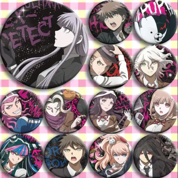 13 шт./партия аниме Danganronpa: Trigger Happy Havoc Monokuma Naegi Makoto фигурка 4802 значки круглая брошь