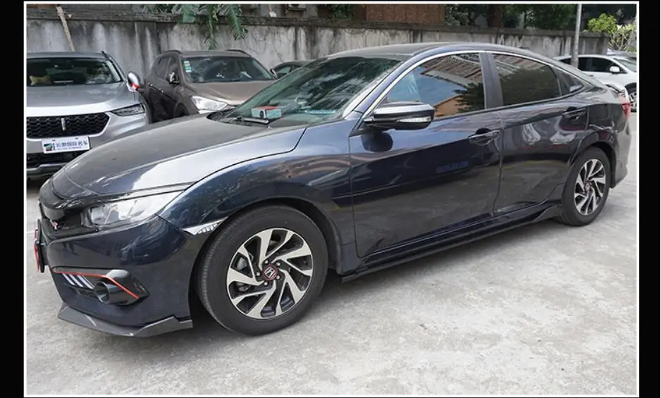 Боковая юбка боди Потяните модифицированный Карбон волокно для 16-18 Honda Civic