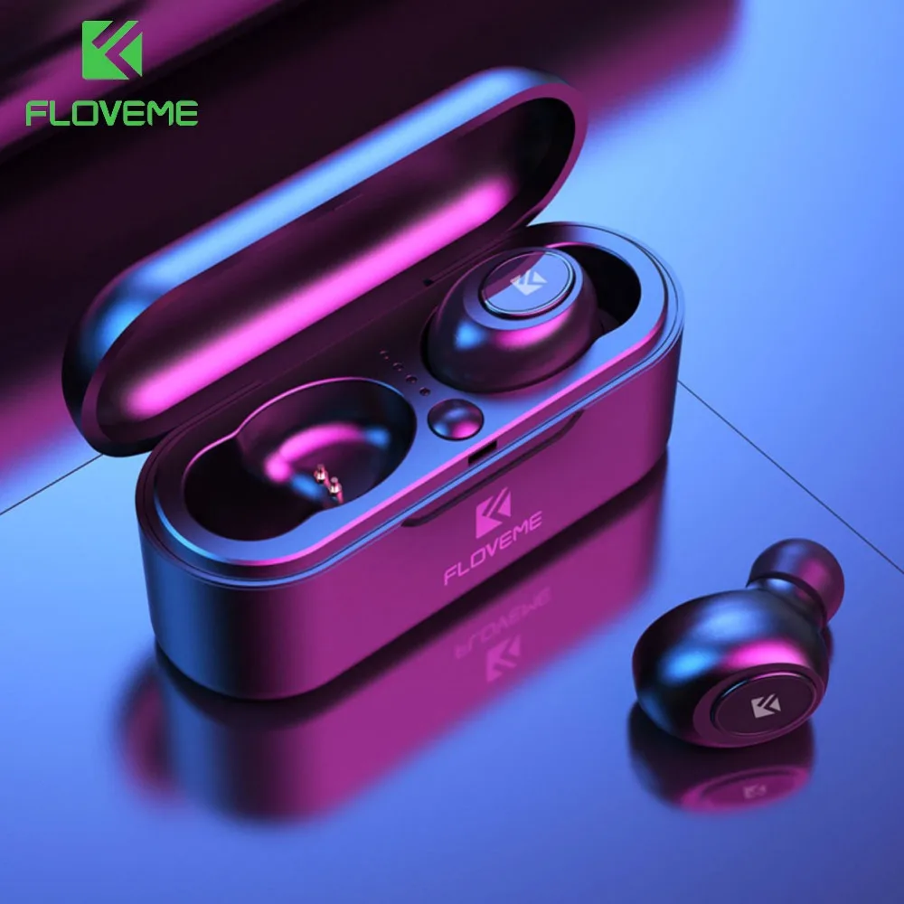 FLOVEME Mini TWS5.0 Bluetooth Беспроводные наушники спортивные наушники гарнитура 3D стерео звук наушники микро зарядная коробка