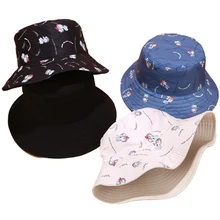 Хлопковая Двусторонняя шляпа-ведро с принтом, шляпа рыбака, шапка для путешествий на открытом воздухе, Кепка От Солнца, шапки для женщин, Повседневная пляжная шляпа от солнца