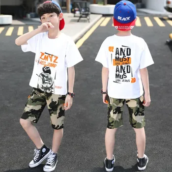 

Children's Sets boys clothes kids clothes cotton Camouflage trouser two-pieces set 120-170cm jongens kleding children clothes