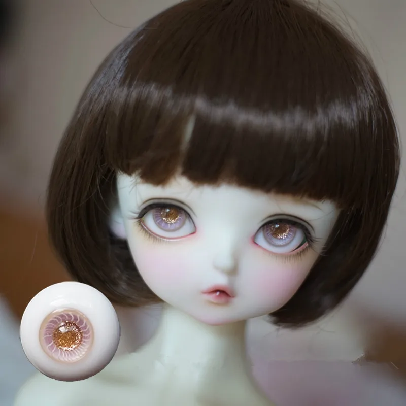 BJD кукла глаз подходит для 12mm14mm16mm Размер куклы стеклянные глаза имитация Девушки Сердце розовая Звезда флэш ученик кукла аксессуары - Цвет: B