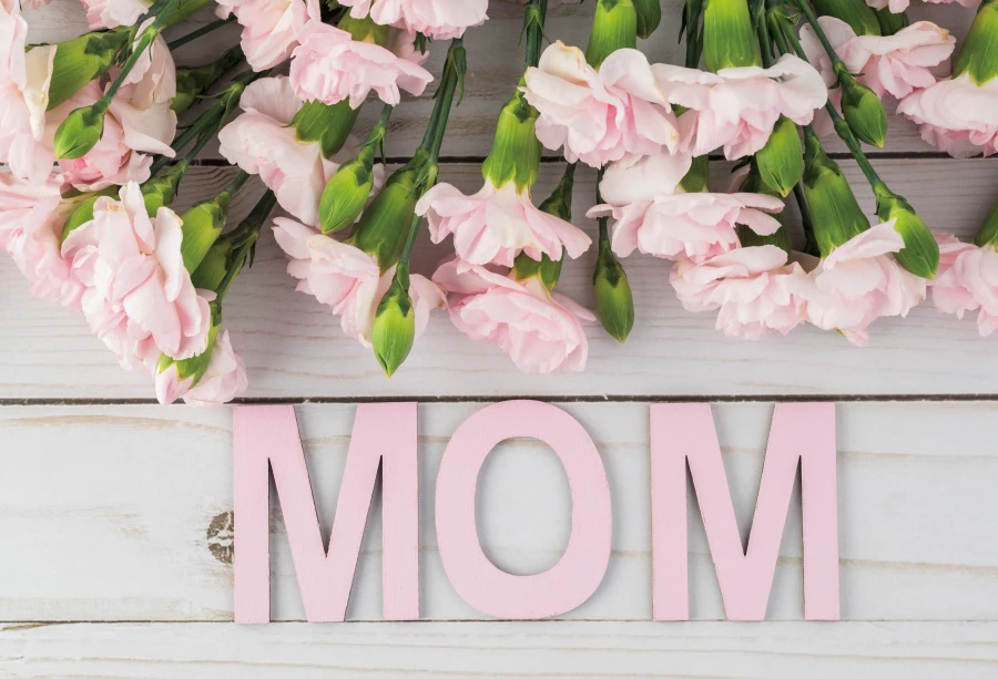 

Laeacco Gray Wooden Board Planks Spring Flowers Happy Mother's Day Portrait Photography Background Photo Backdrop Photocall