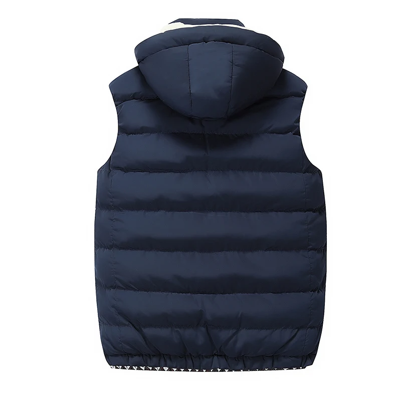 Goedkoop Hooded Mannen Winter 2019 Fleece Vest Mannelijke Dikke Warme Vest Katoen Ongedwongen Zachte Vesten Heren Winddicht Mouwloze Jas Parka