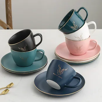 

Nordic Ceramic Coffee Cup Set Japanese Ceramic Tea Cups Textured Porcelain Espresso Cup Handmade Ceramic Marble Tea Cup II50BYD