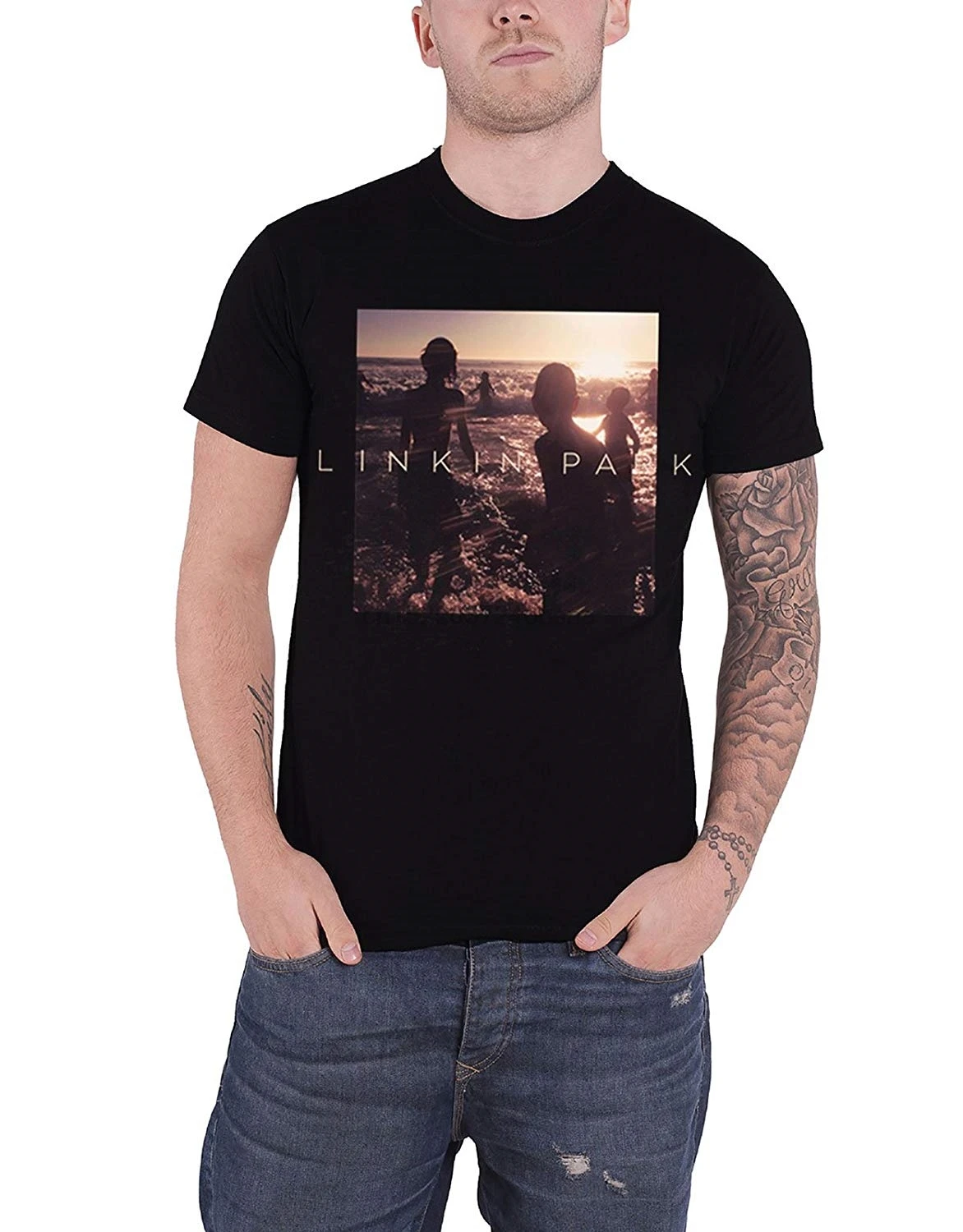 

Linkin Park T Shirt One More Light Album Band Logo Official Mens Black 100% Cotton Short Sleeve Summer T-Shirt