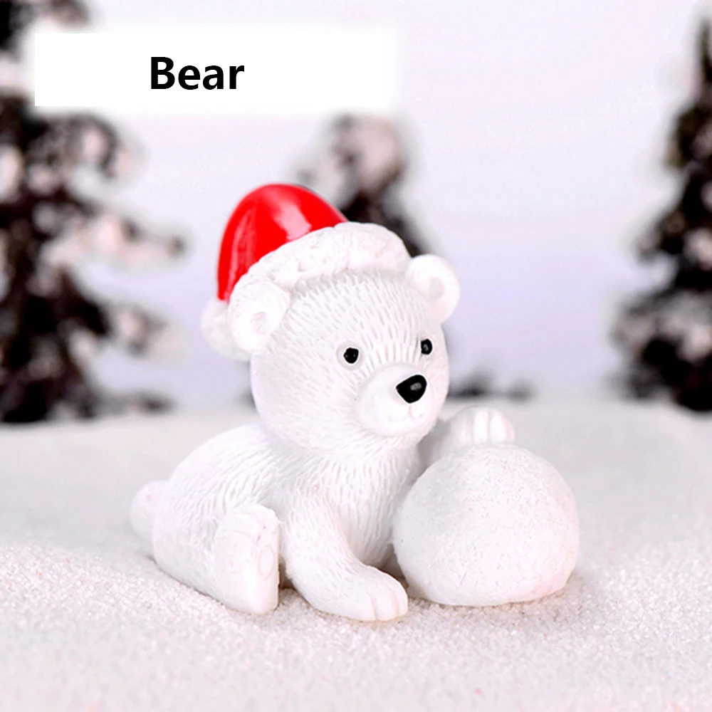 Bear 1 шт. подарок Кукольный дом, игрушки бонсай Рождественский Декор микро пейзаж Санта Клаус фигурки, миниатюры снеговик DIY декорации аксессуары - Цвет: Bear