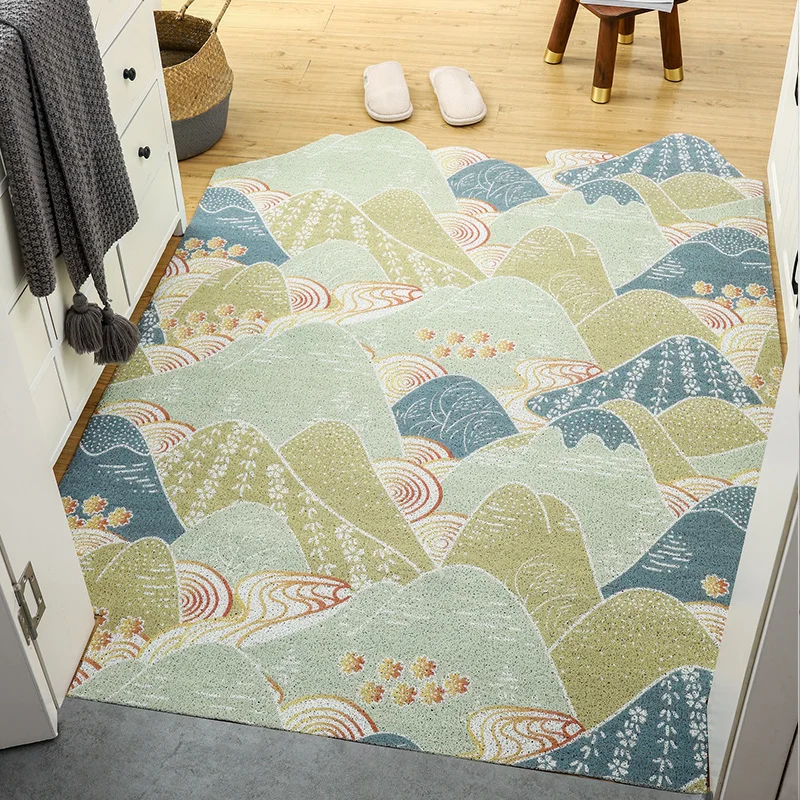 

Living Room Bedroom Bathroom Hallway Kitchen Doormat Non-slip Custom Freely DIY Cuttable Doormat Carpet PVC Corridor Mats Carpet