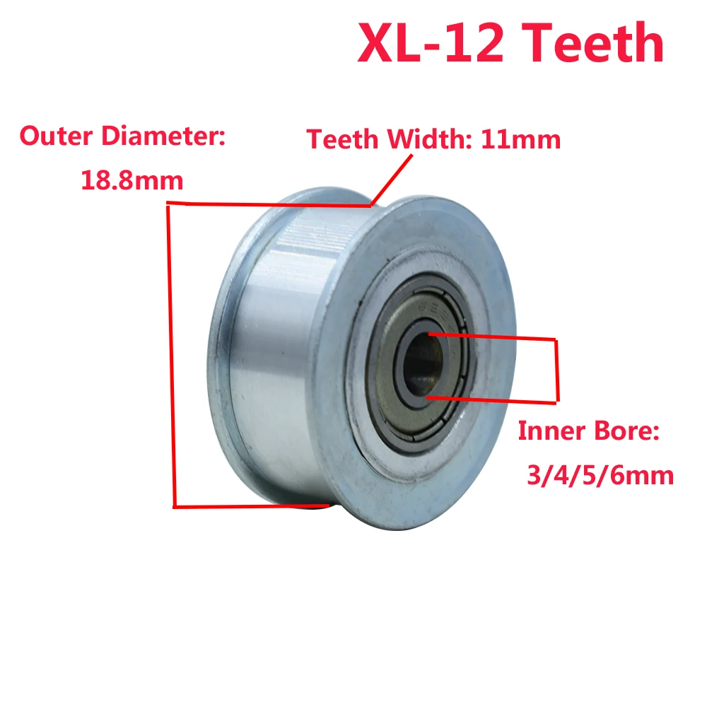 XL для детей возрастом 12 лет Натяжной ролик ремня ГРМ ролик с/без зубов 3/4/5/6 мм Диаметр холостой шкив 11 мм ремень Ширина подшипника синхронное колесо