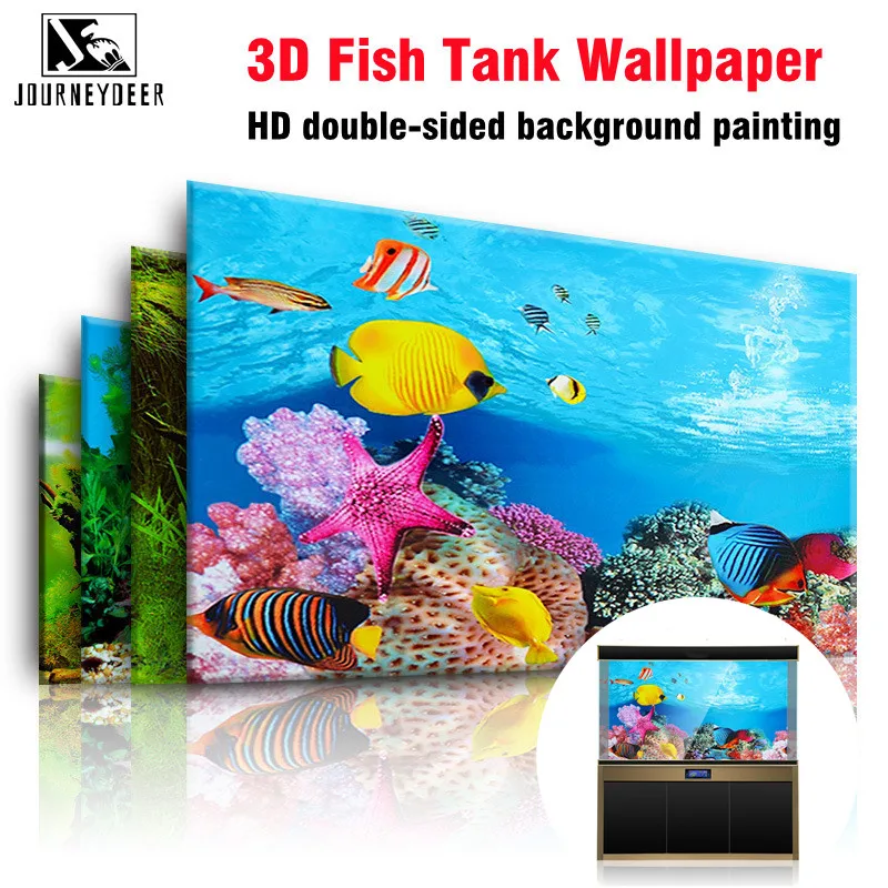 3D Fish Tank Background Painting Sticker Aquarium Landscape