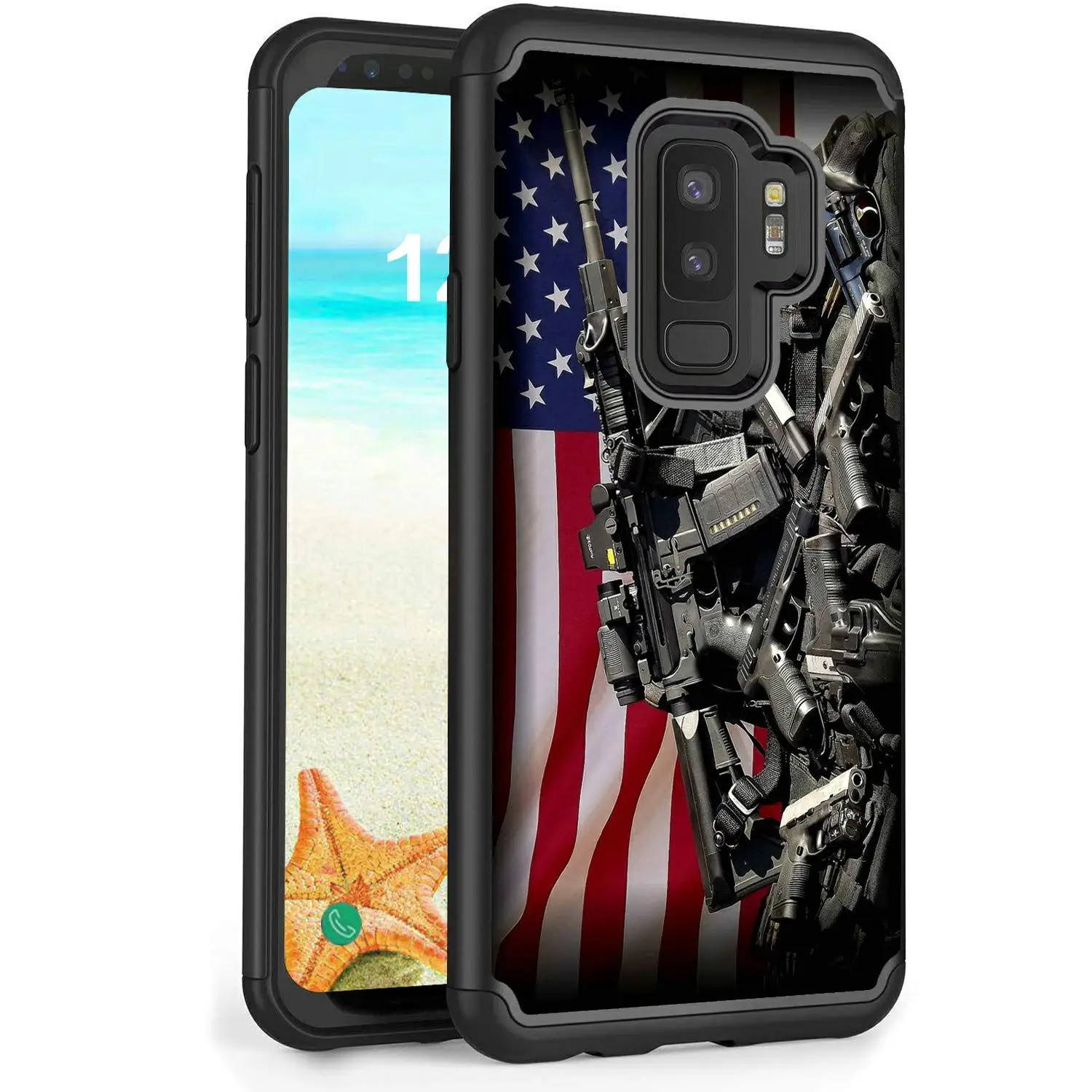 Для samsung Galaxy S9 + Plus чехол двухслойный Гибридный жесткий защитный анти капля ТПУ