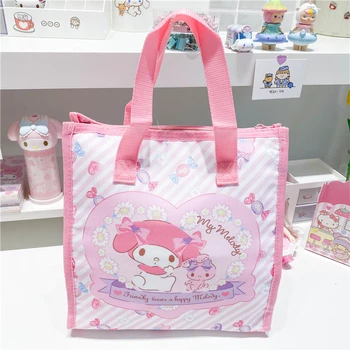 

Pink melody Lunch Bag for Women kids Cartoon Cooler Lunch Box Bag Tote canvas lunch bag Insulation Package Portable