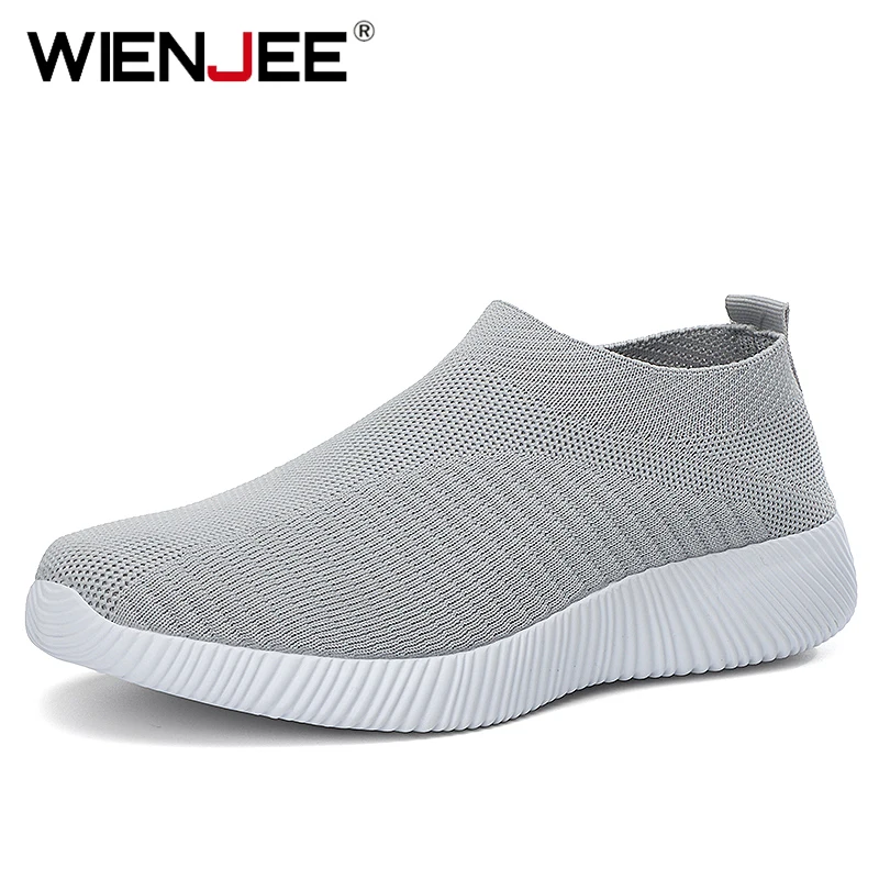 Women Flats Shoes Plus Size 35-43 Breathable Mesh Platform Sneakers Slip on Soft Casual Shoes Knit Sock Flats-women shoes,women sneakers,women flats,casual shoes