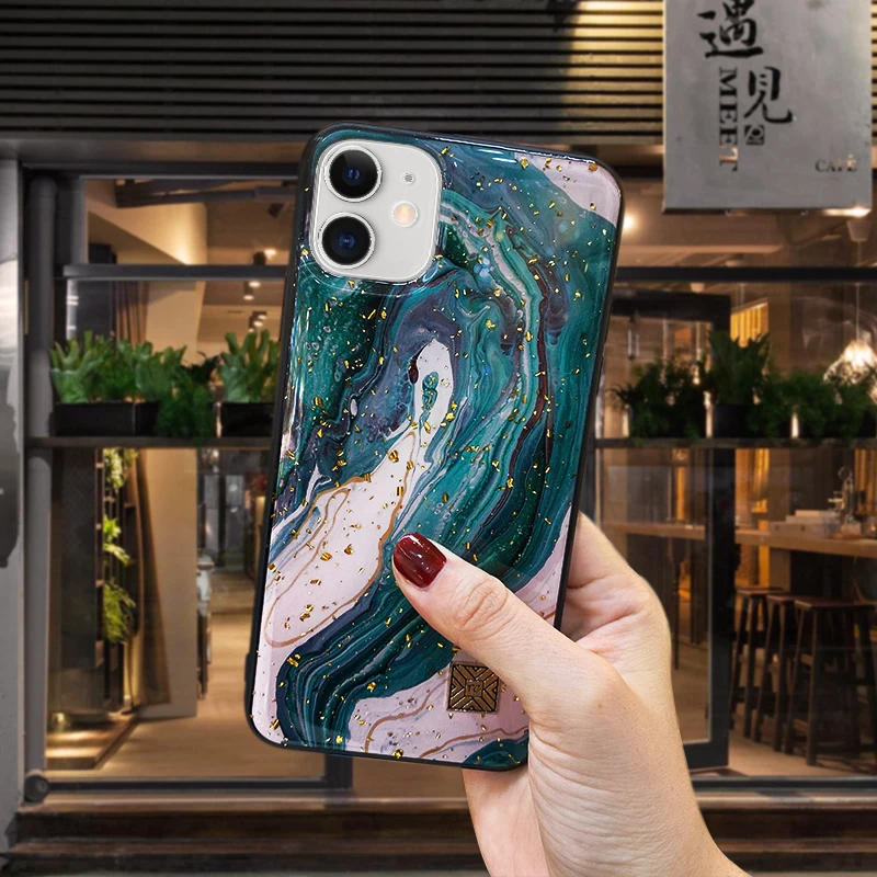 Морской эпоксидный мобильный корпус для iphone 11 pro max Ван Гог океан серии окрашенный узор iphone x xs xr max 6 7 8 plus Мягкий чехол - Цвет: Atlantic