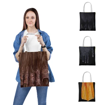 

Novelty Canvas Shoulder Bag Environmental Shopping Tote Reusable Foldable Package Gifts Casual Printed Handbag For Women