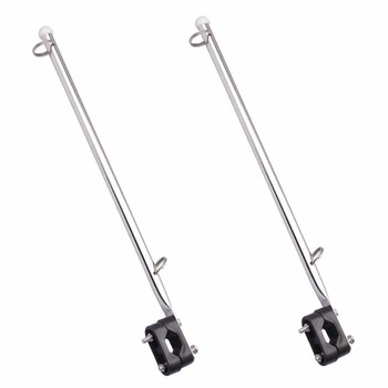 

2X 14 inch Flag Pole Holder Stainless Steel 7/8 inch 1 inch Rail Mount for Boat/Yacht
