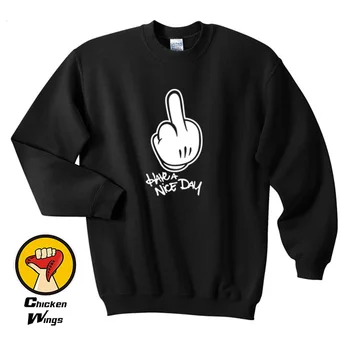 

Have A Nice Day Mickey Hands Humour Fashion Funny Top Crewneck Sweatshirt Unisex More Colors XS - 2XL