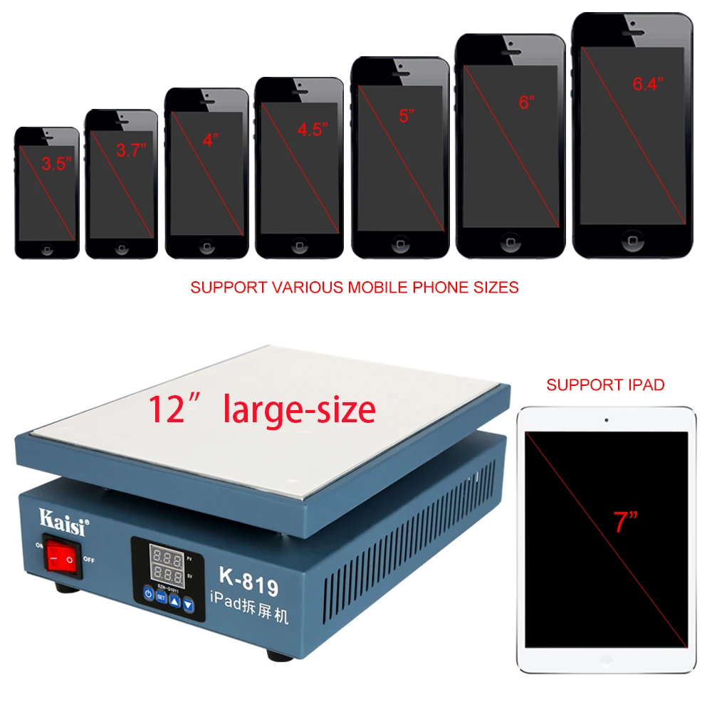 12"Inch LCD Screen Heating Platform Large-size 28cm*20cm Heating Station For Ipad LCD Touch Screen Preheat Separator Machine 2
