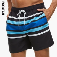 Новые мужские плавки, забавные шорты, сетчатая подкладка, пляжная одежда для плавания, купальные костюмы, полосатые плавки для мальчиков, быстросохнущие шорты