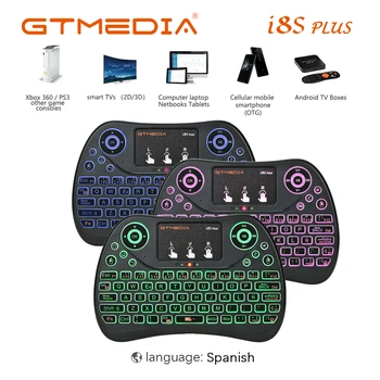 

GTMEDIA i8S PLUS Backlit Spanish Portuguese 2.4GHz Wireless Mini Keyboard Air Mouse Touchpad Handheld For TV BOX Smart Phone