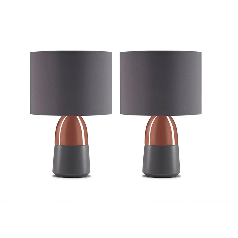Grey rose gold 2pcs Xiaomi Youpin прикроватная сенсорная настольная лампа 2 шт. низкое энергопотребление подходит для офиса спальни дома - Цвет: Grey rose gold 2pcs