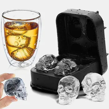 

3D Silicone Ice Cube Maker Skull Shape Chocolate Mould Tray Ice Cream DIY Tool Whiskey Wine Cocktail Ice Cube Mold