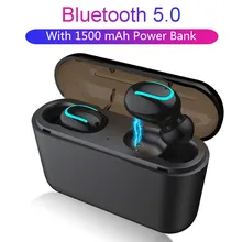 HBQ Q32 Bluetooth 5,0 наушники TWS беспроводные наушники 3D Беспроводная bluetooth-гарнитура костной проводимости, NFC Handsfree наушники Водонепроницаемая гарнитура power bank
