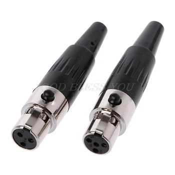 

1Pcs High Quality Mini XLR 3 4 Pin Female Plug Small XLR Audio Microphone Connector for MIC Soldering Straight Drop Shipping