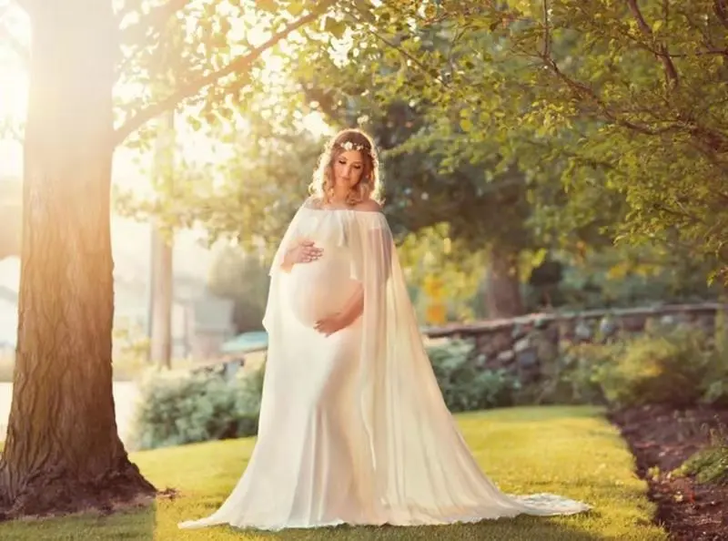 

Summer Maternity Lotus leaf Pregnancy Dress Photography Props Dresses For Photo Shoot red green Dresses For Pregnant Women Cloth