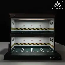 1:64 Double-storey Garage Model Parking Lot PVC Scene Storage Box Theme Display Cabinet Case Toy Gift (without model car figure)