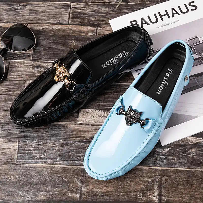 patent leather driving moccasins