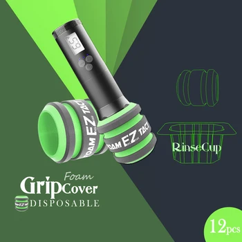 EZ TACT Disposable Foam Tattoo Grip Cover Plus size Cartridge Grips Covers for tattoo grips 28mm up to 34mm 12pcs/box