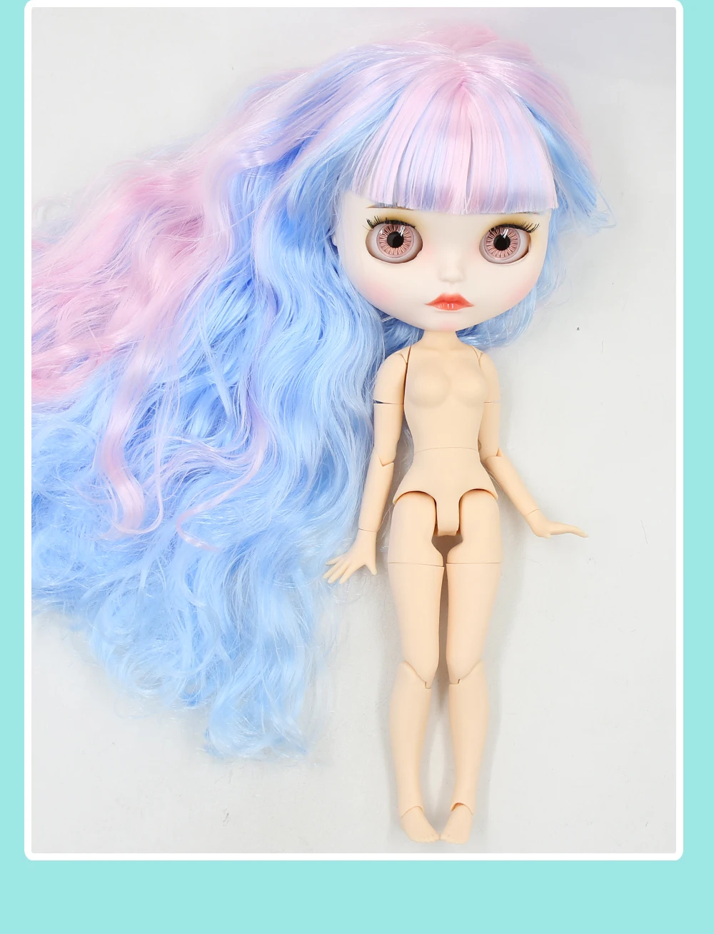 Neo Blythe Doll with Multi-Color Hair, White Skin, Matte Cute Face & Custom Jointed Body 3