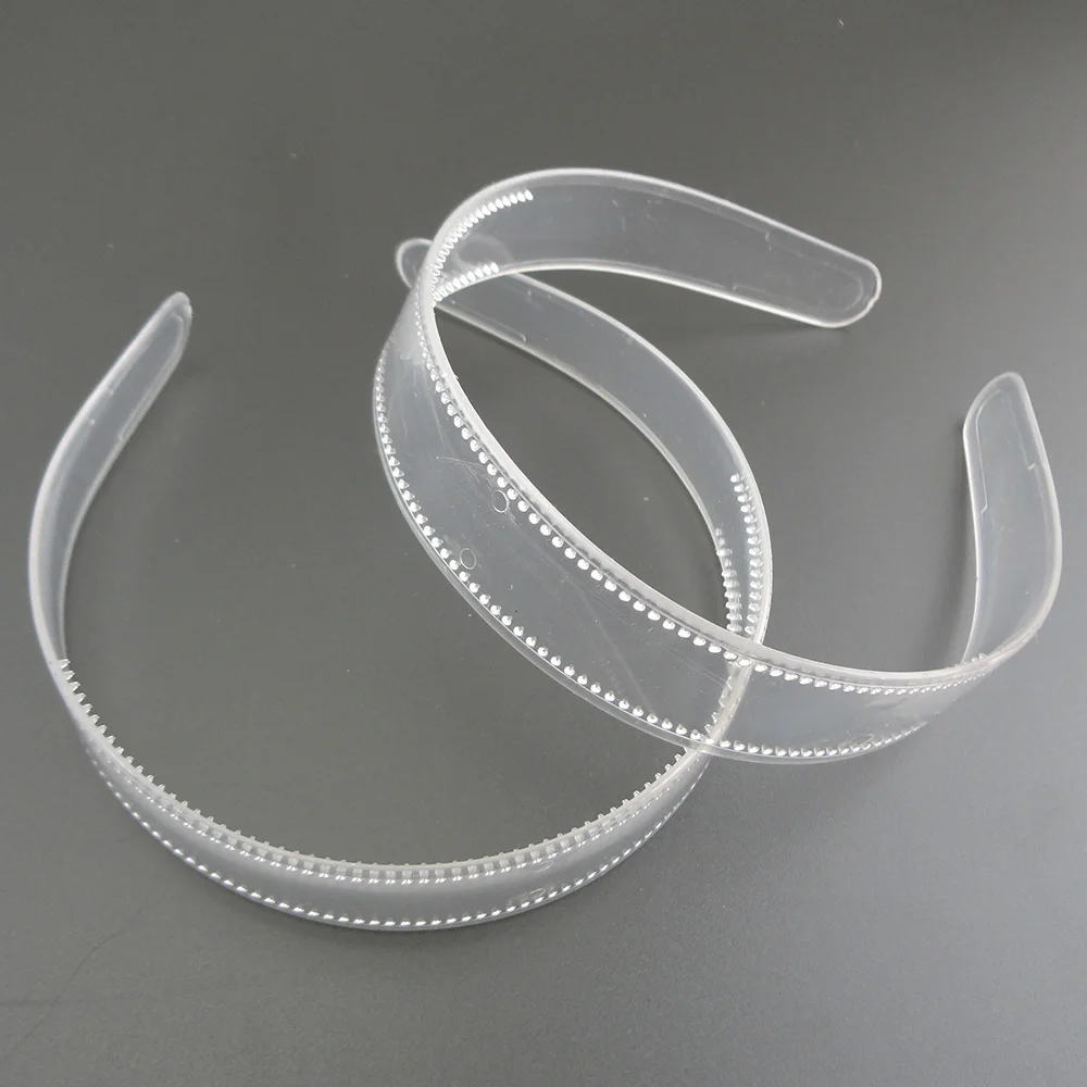 10PCS 2.5cm Clear Plastic Headbands with Teeth Plain Transparent Hairbands for DIY Women Hair Accessories Raw Hair Hoops