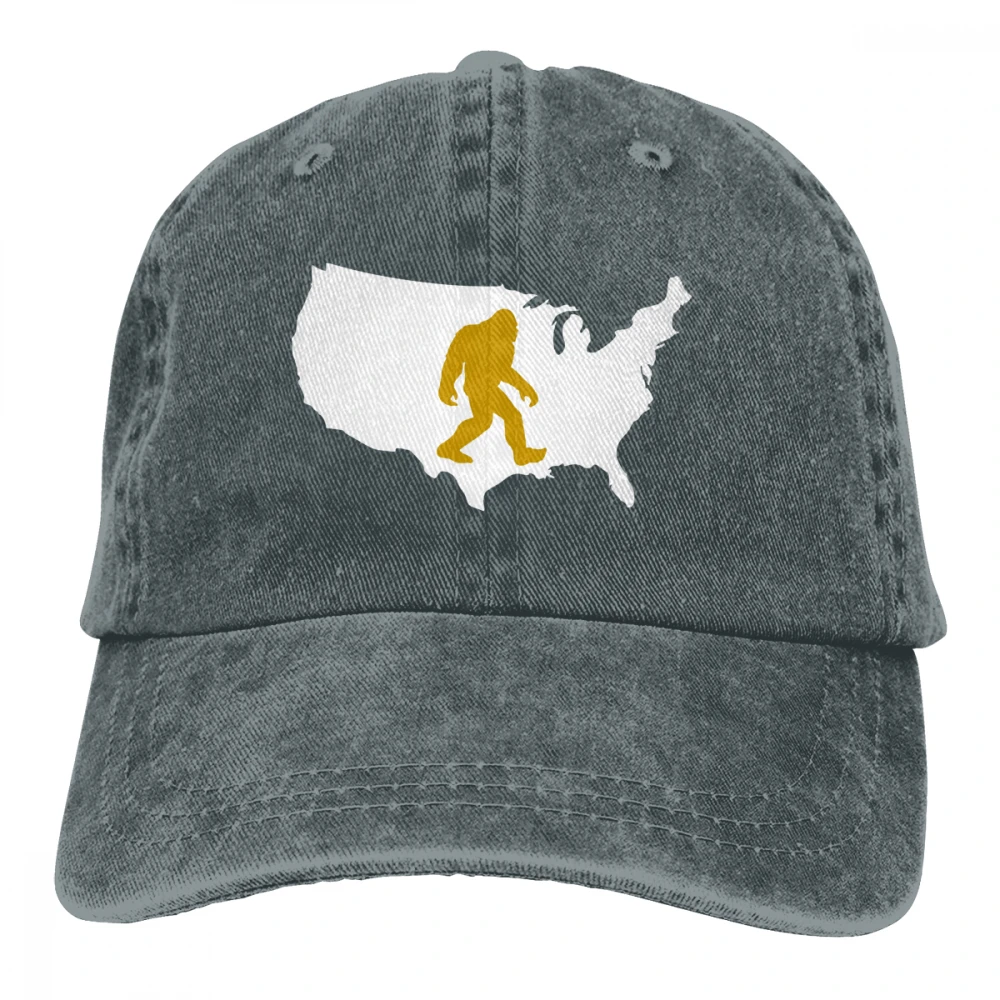 Bigfoot США Casquette глубокий Хизер унисекс Мужские Женские джинсовые бейсболка с ремешком кепки Регулируемый Гольф папа шляпа