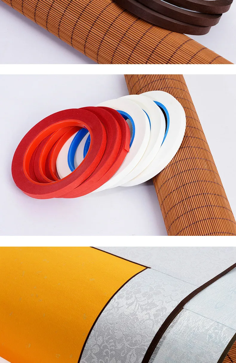 50M Bunte Säumen Papier Band mit Gum Klebstoff Xuan Papier Band für Chinesische Malerei Kalligraphie Montage DIY Handwerk – Detail 8