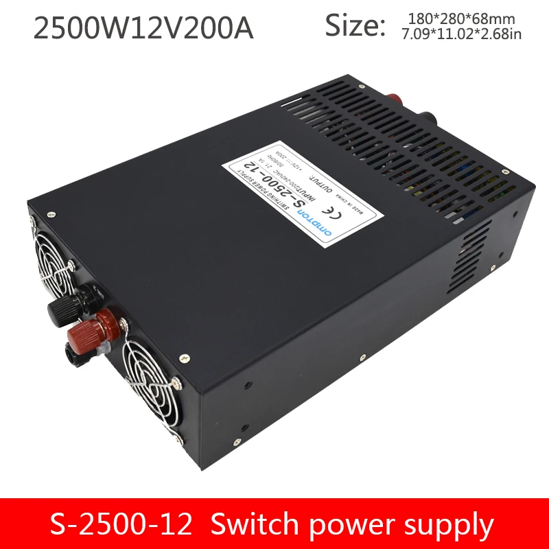 2500 Вт импульсный источник питания S-2500W-12V200a постоянного напряжения постоянного тока высокой мощности питания может входить AC 110VDC220VDC